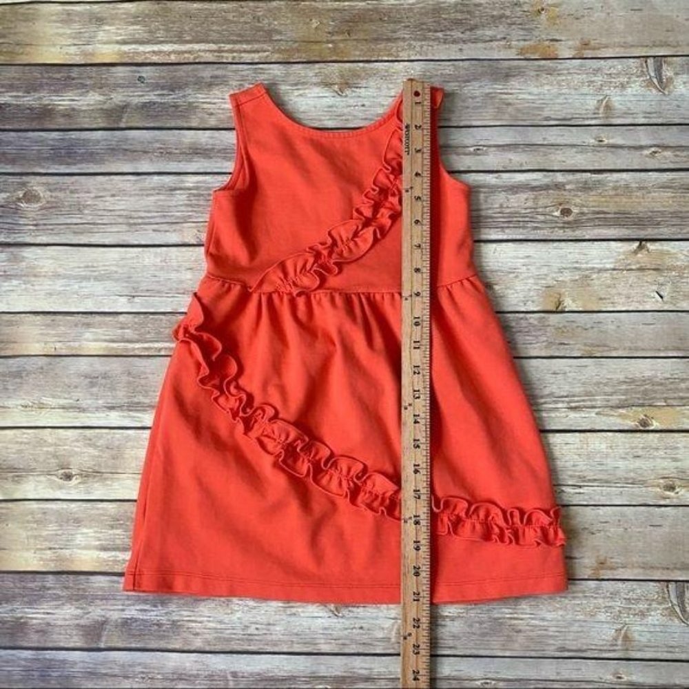 Janie & Jack Girls Persimmon Ruffle Ponte Dress 4 - Picture 7 of 11
